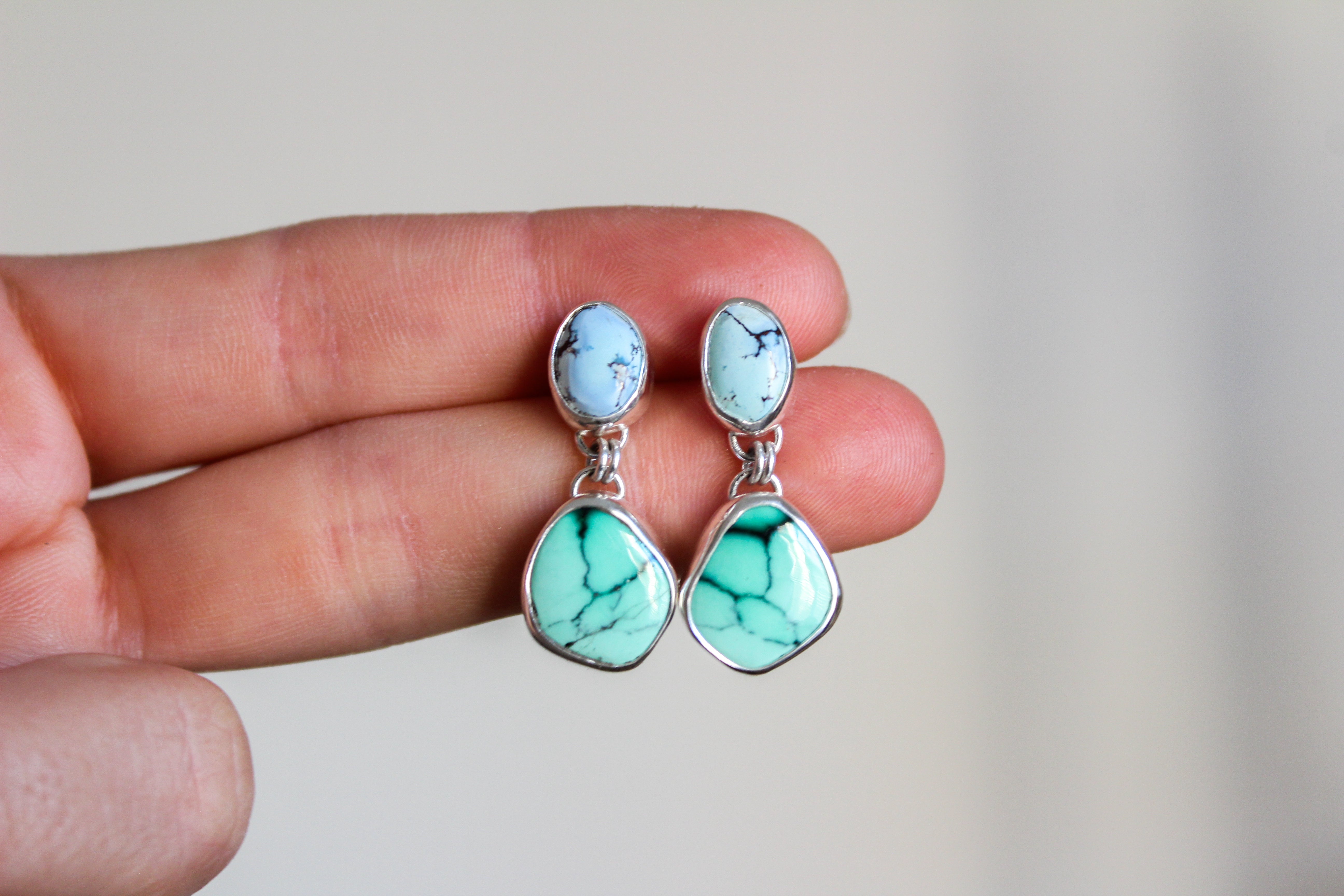 Golden Hills & Desert Rose Turquoise Statement Earrings