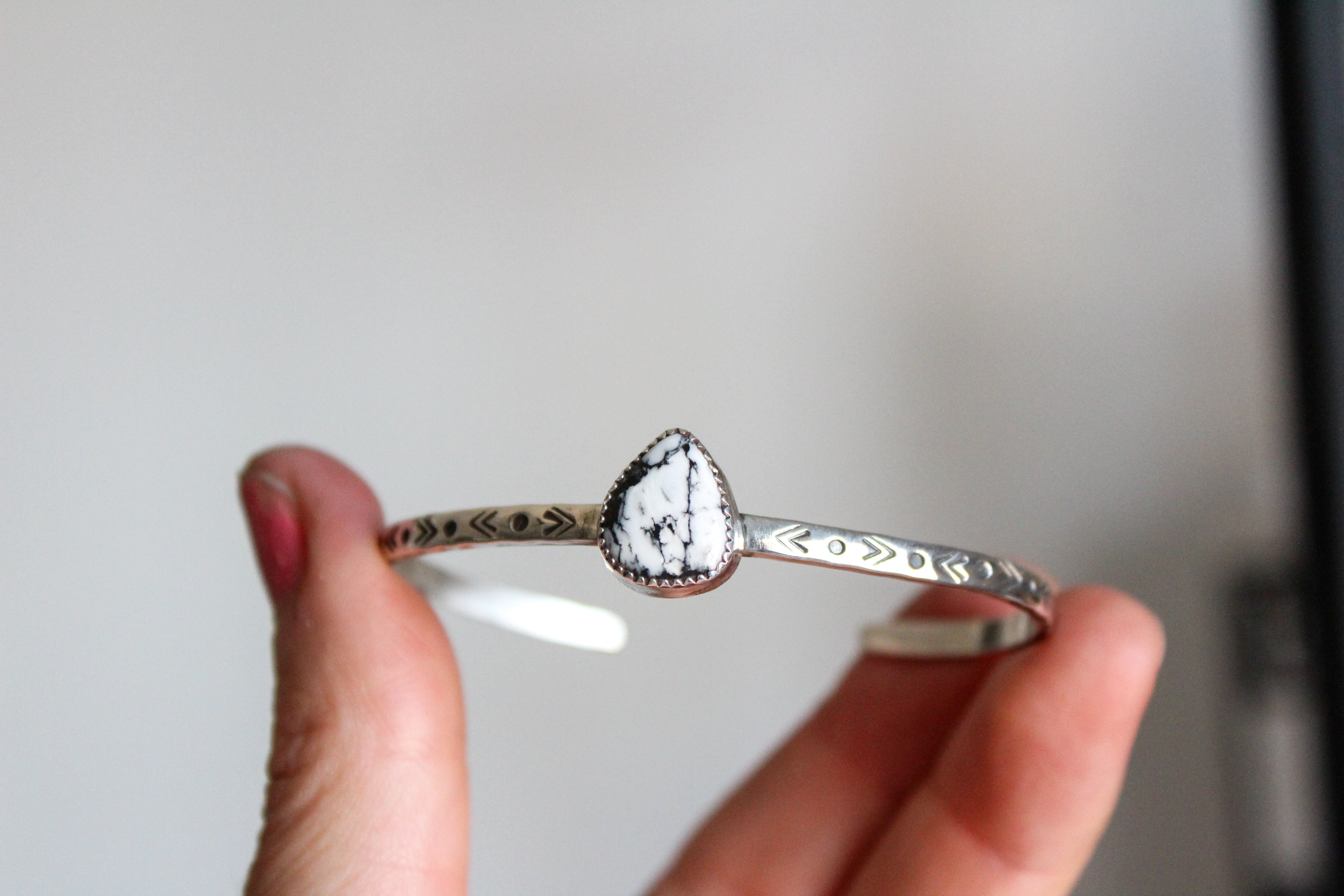 White Buffalo Stamped Cuff