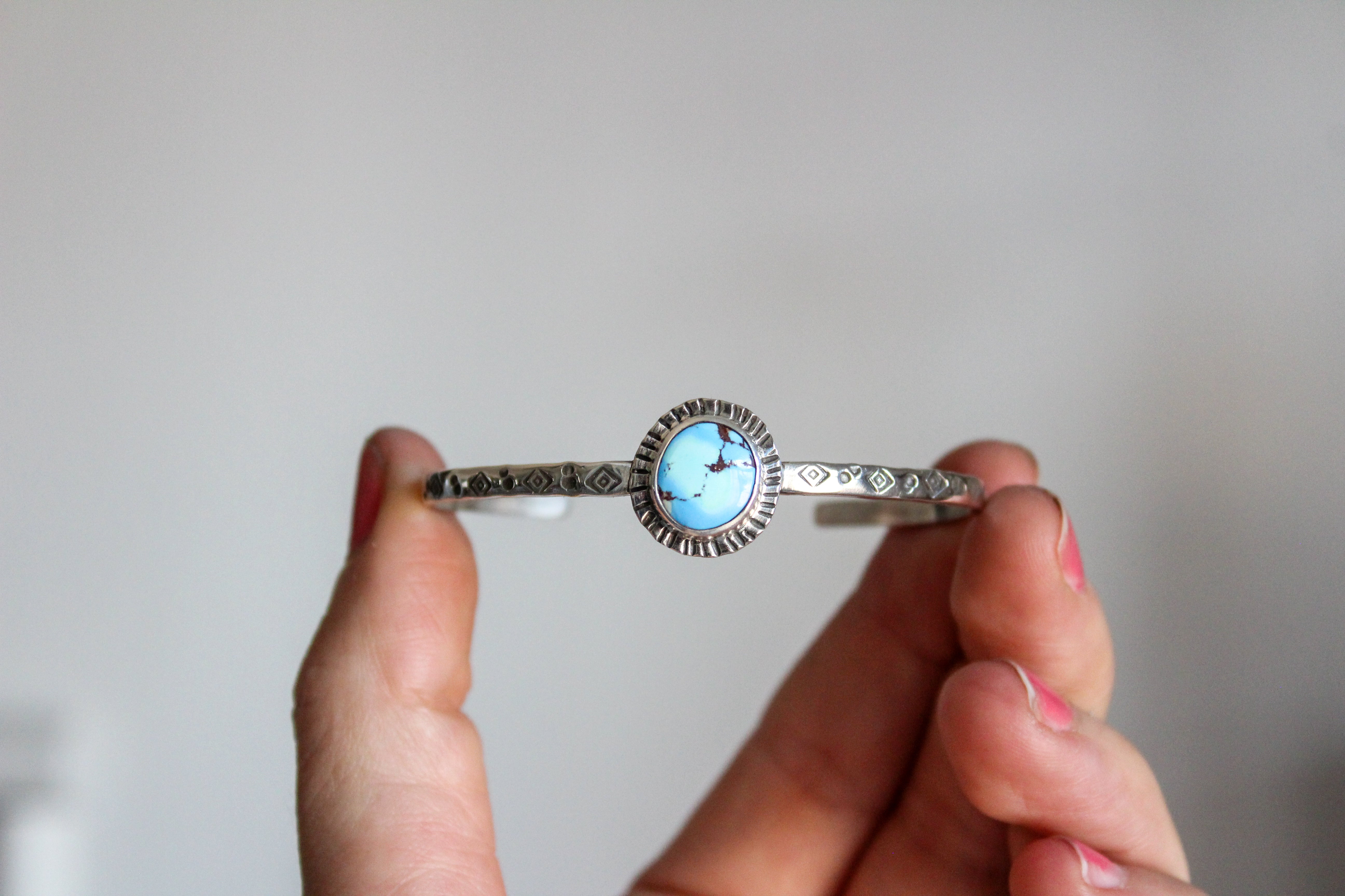 Golden Hills Turquoise Stamped Sunray Cuff