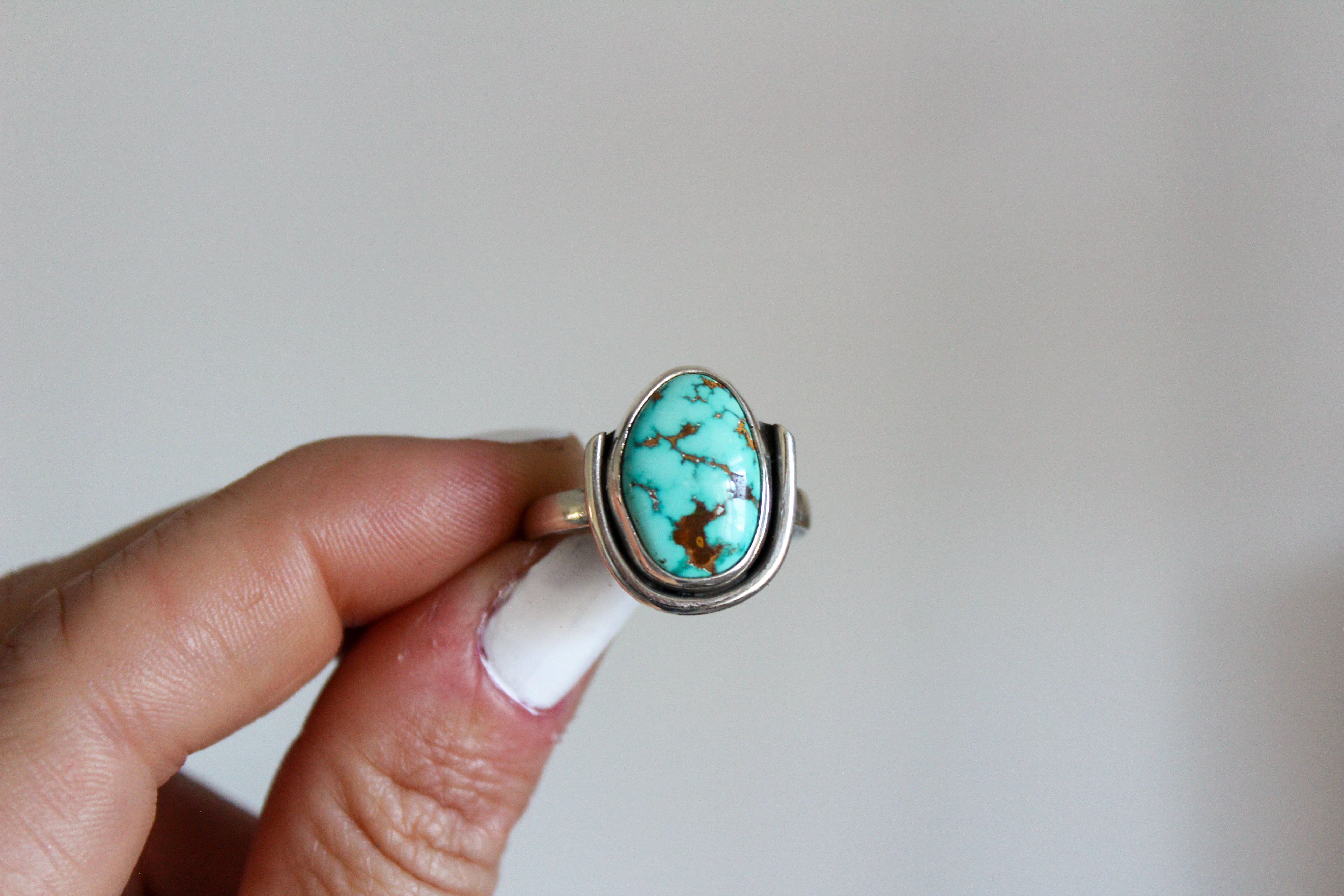Kingman Turquoise Ravine Ring Size-10.25