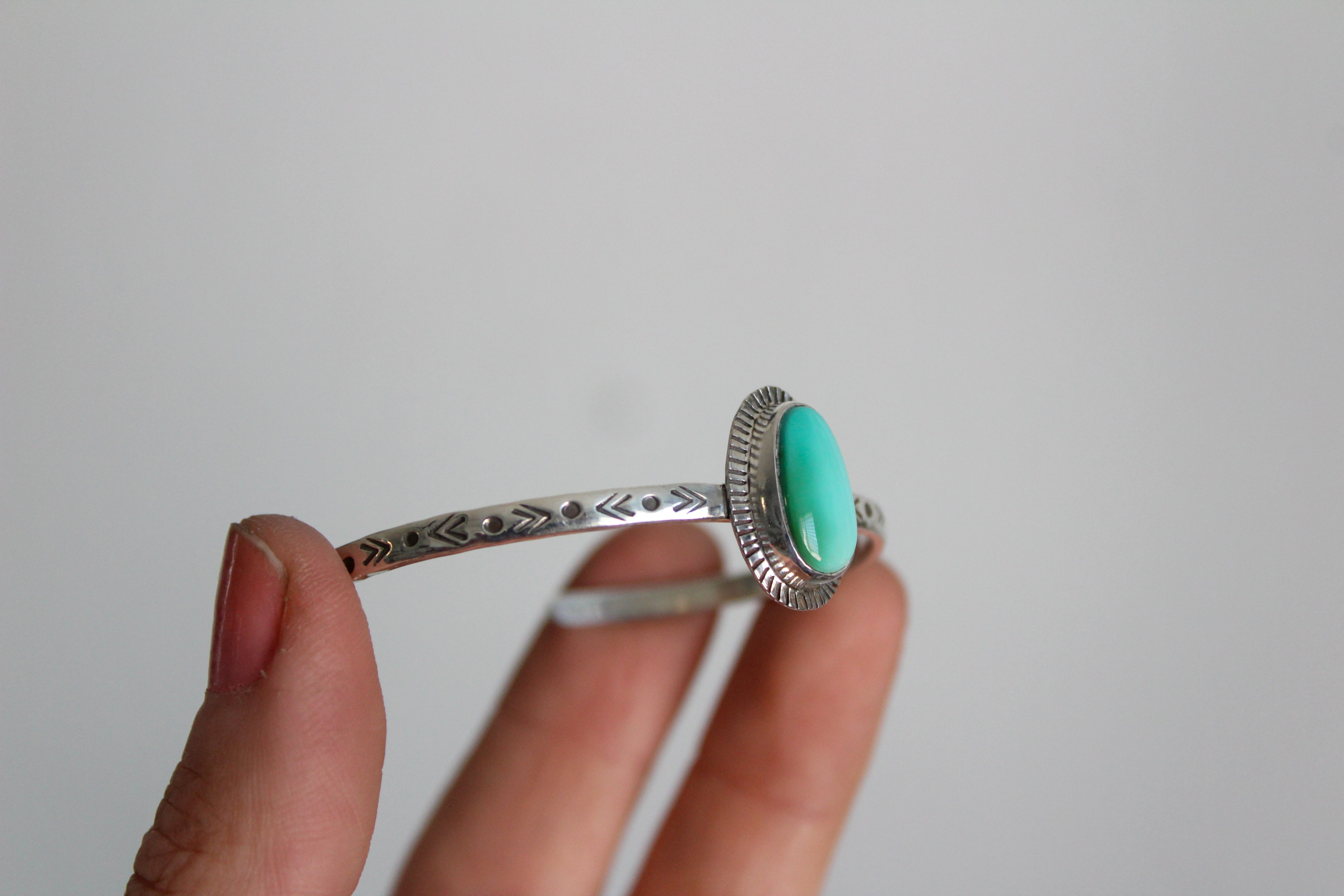 Royston Turquoise Stamped Sunray Cuff