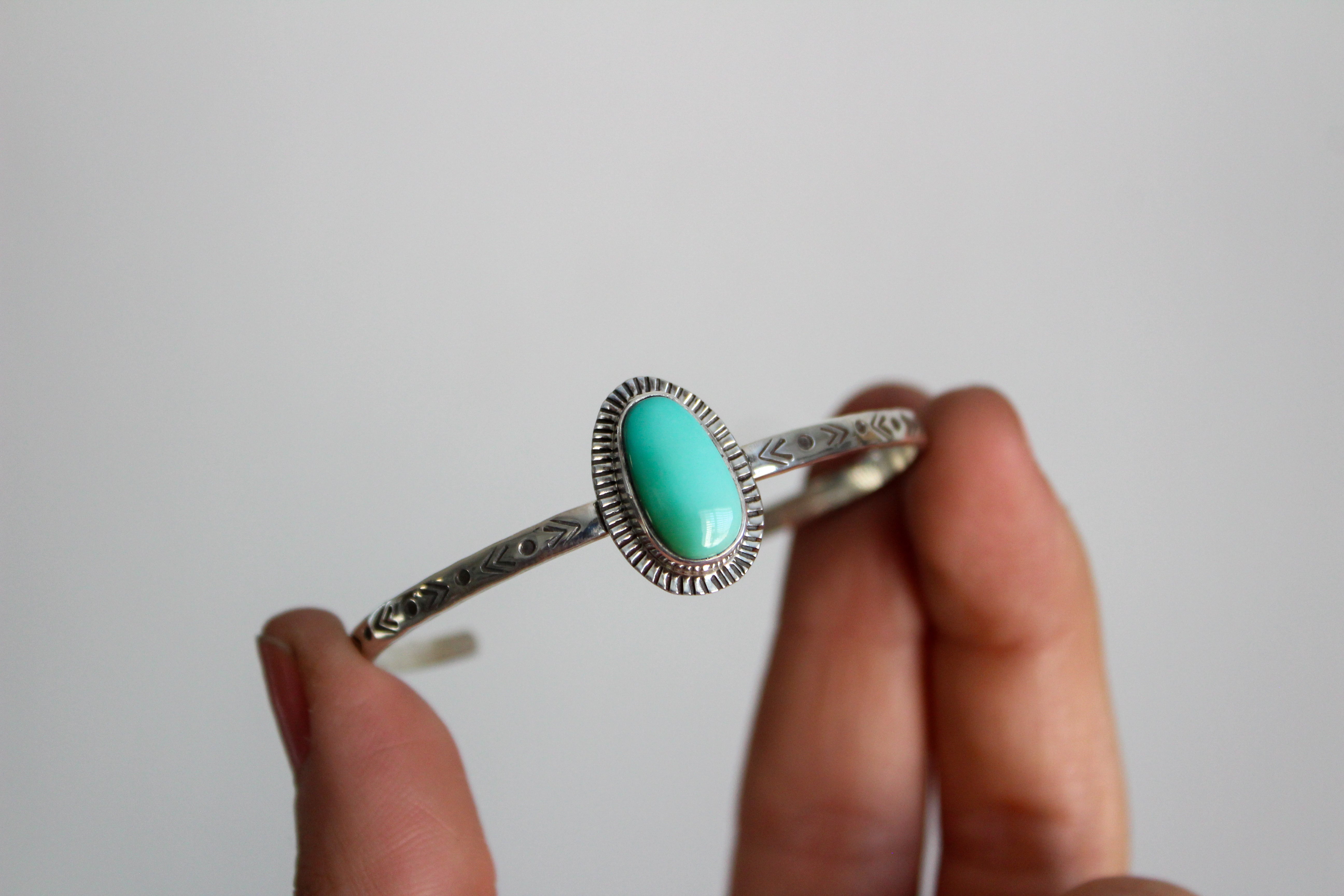 Royston Turquoise Stamped Sunray Cuff