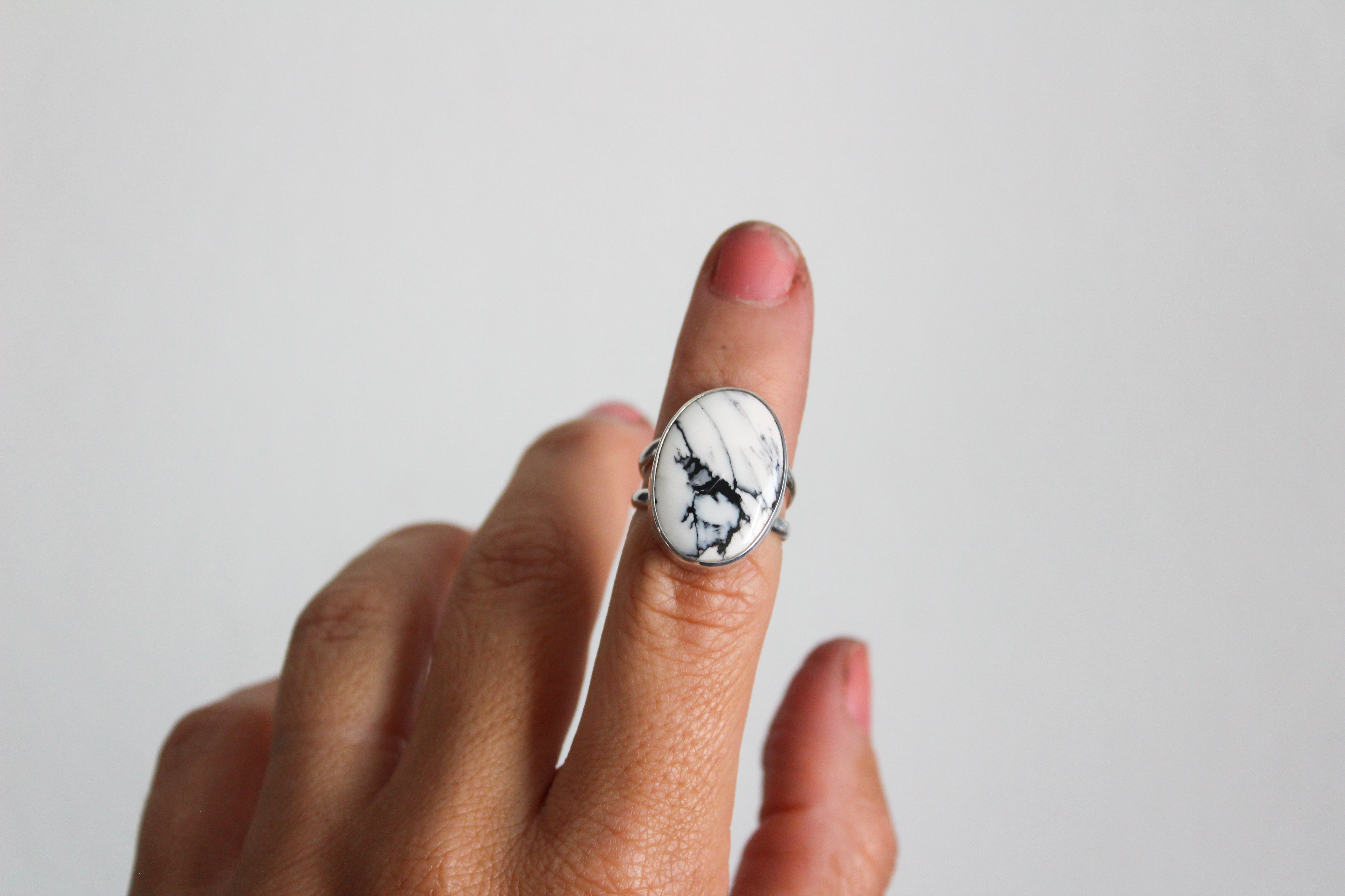 White Buffalo Statement Ring- Size6.5