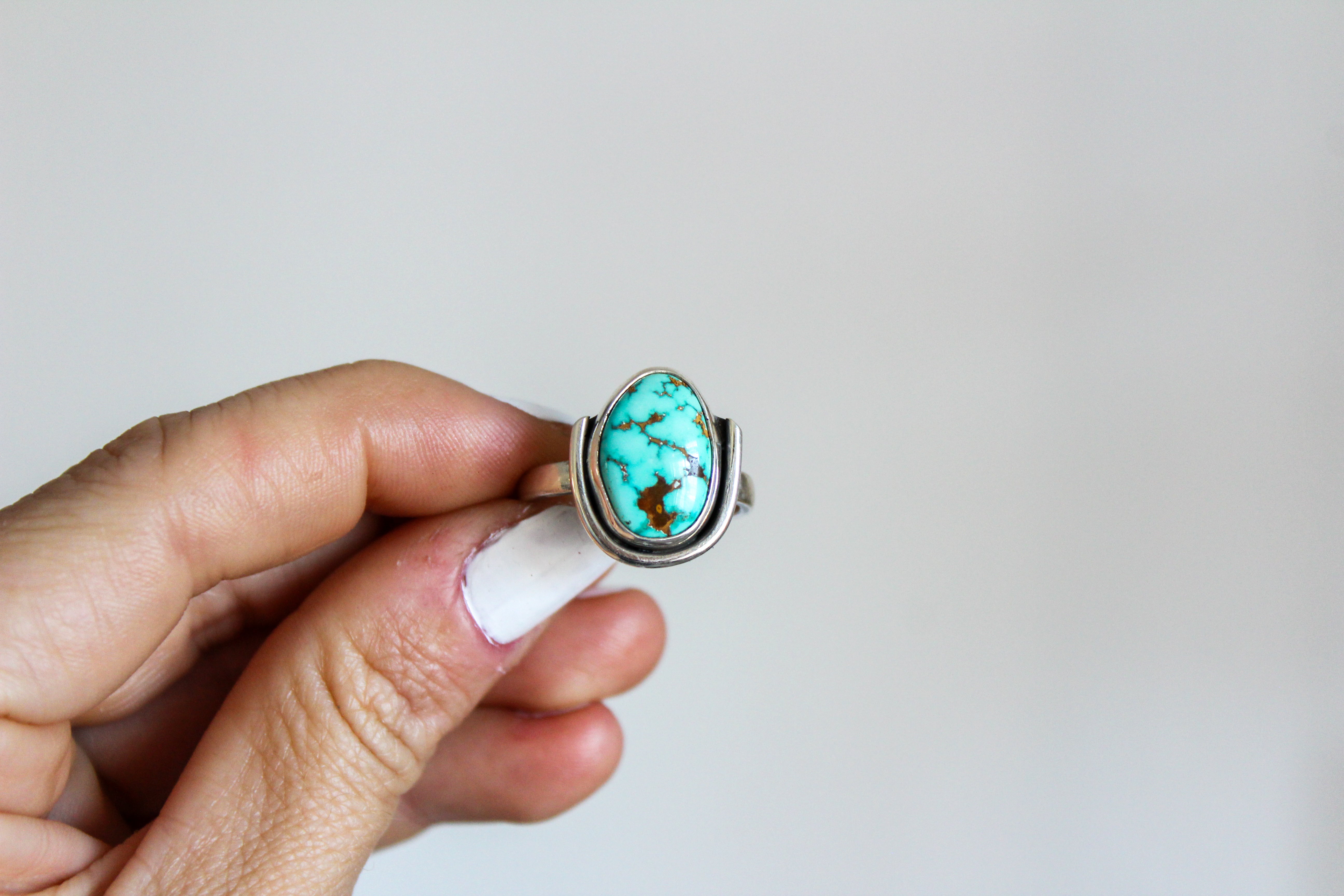Kingman Turquoise Ravine Ring Size-10.25