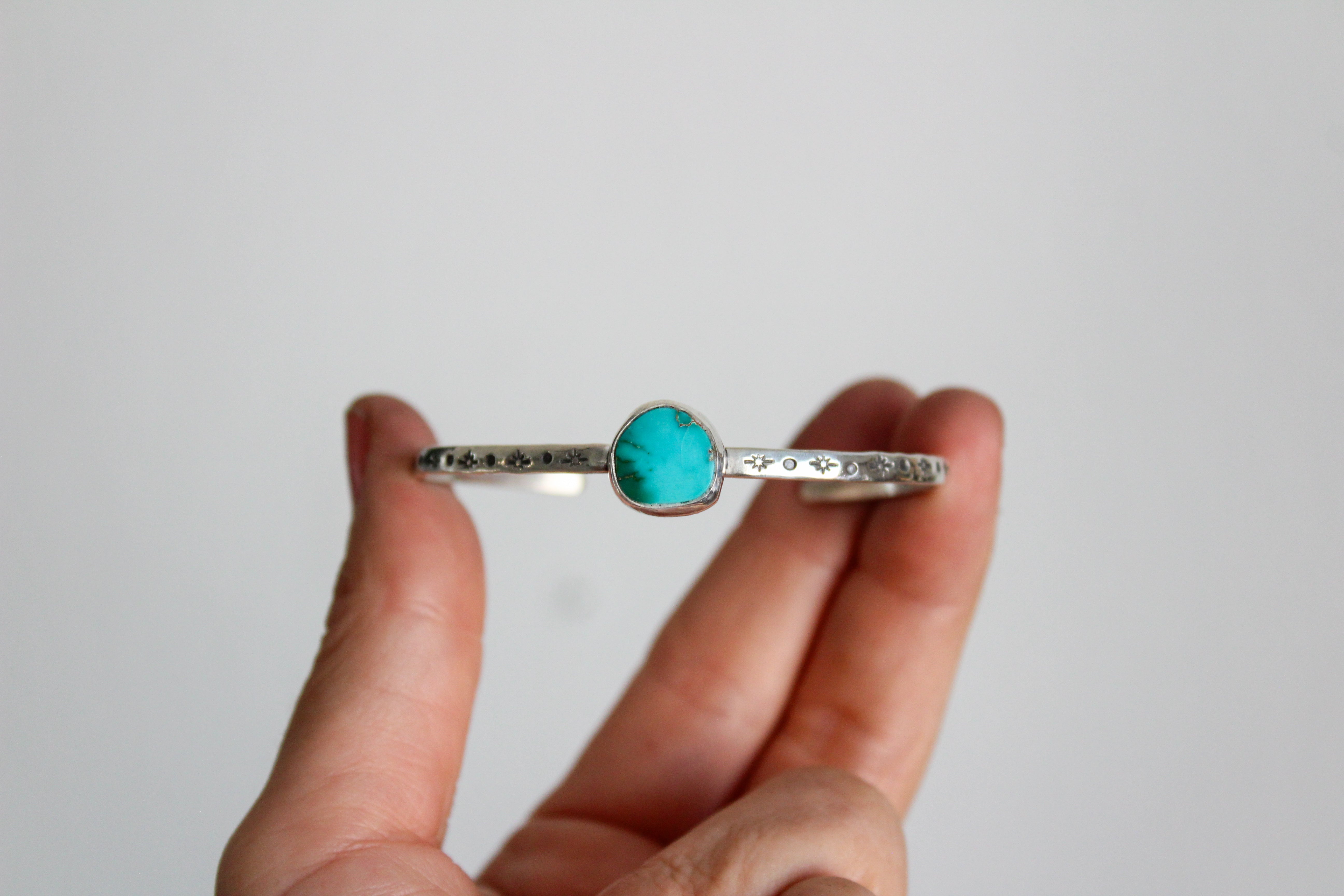 Kingman Turquoise Stamped Cuff