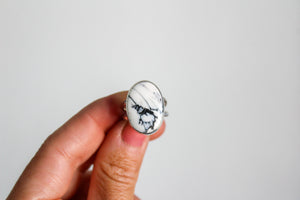 White Buffalo Statement Ring- Size6.5