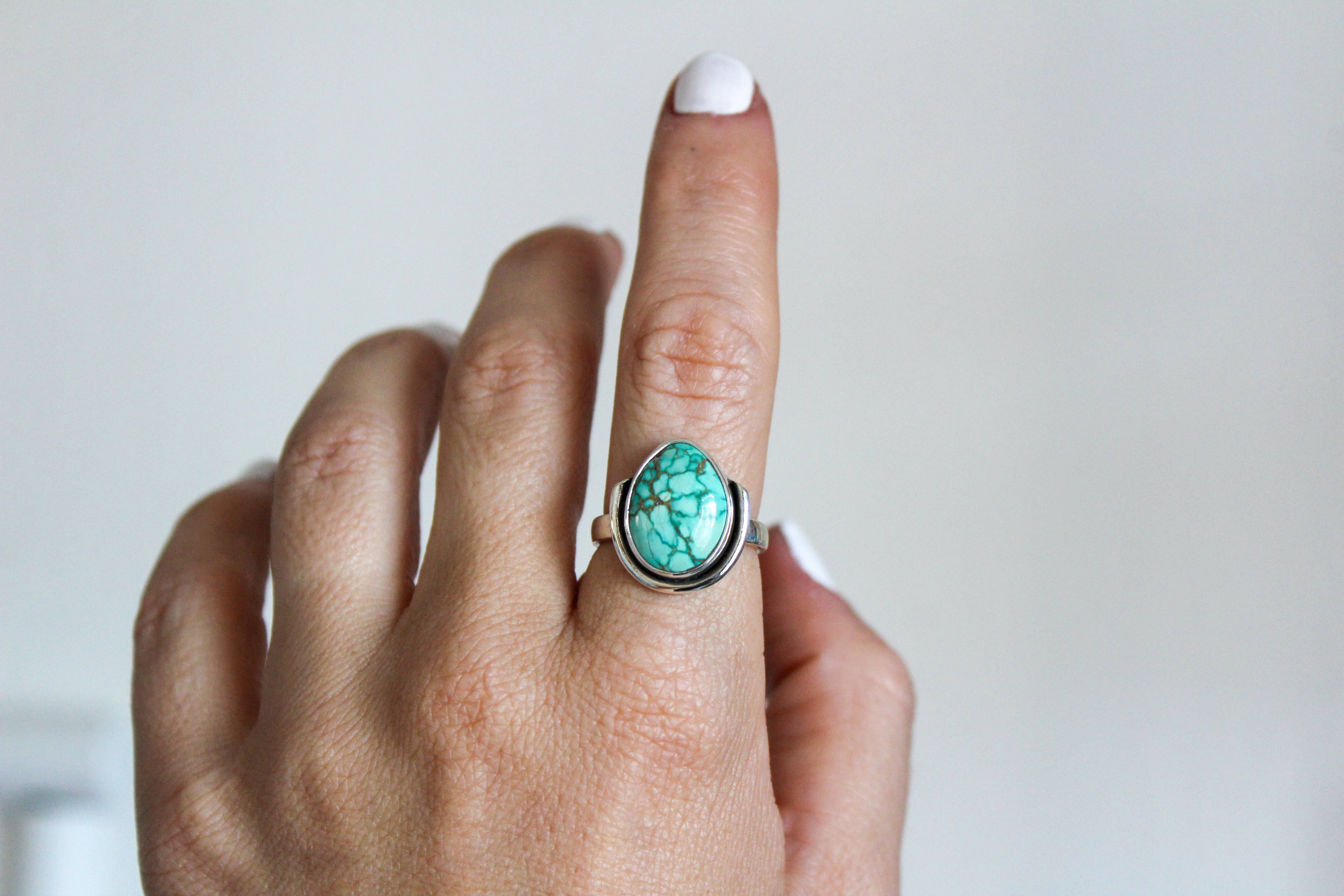 Carico Lake Turquoise Ravine Ring Size- 8.75