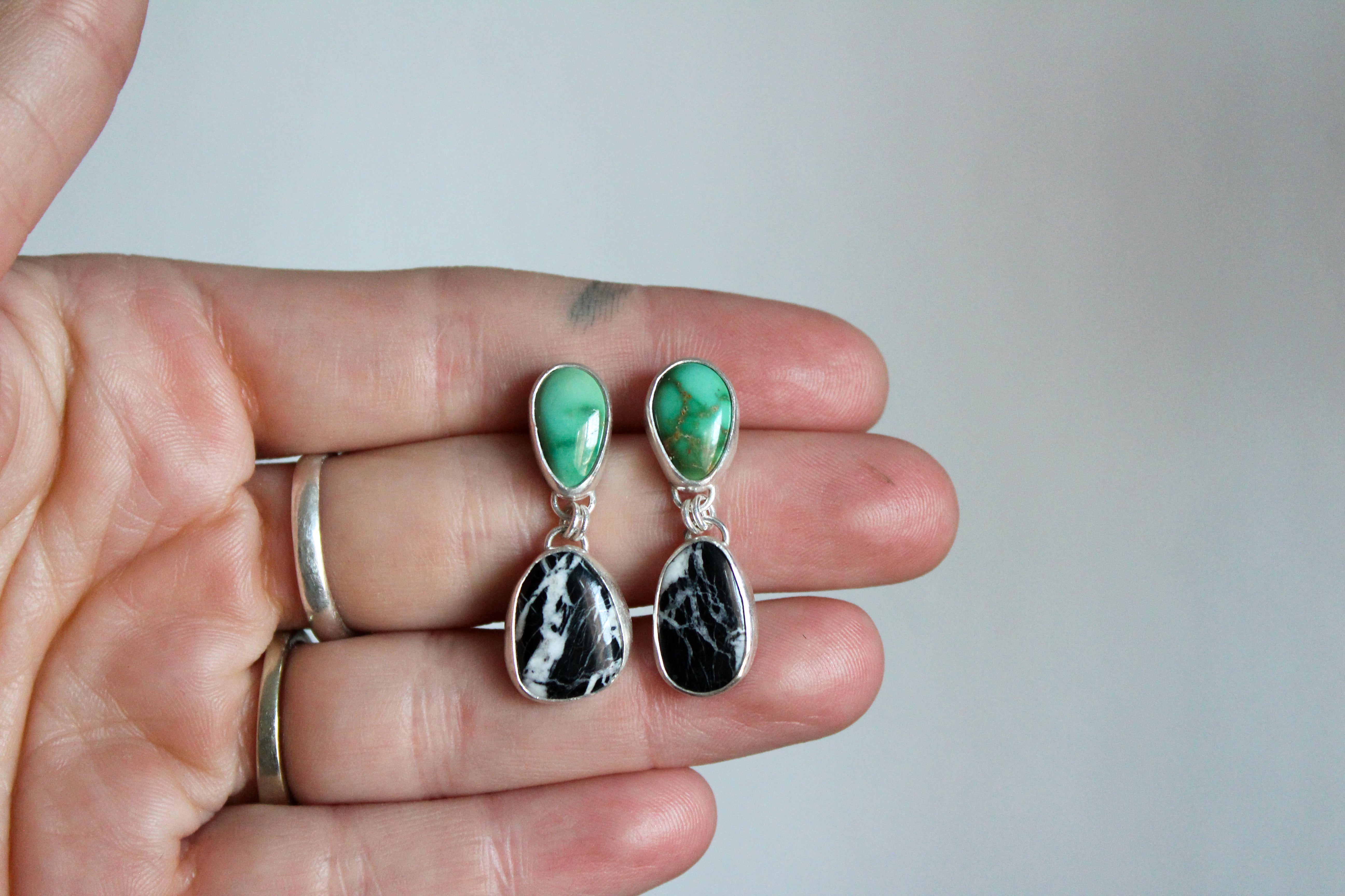 Emerald Valley Turquoise & White Buffalo Statement Earrings