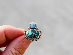 Australian Opal & Calypso Ring Size- 8.75