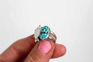 Kingman Turquoise Bass Ring- Size 7