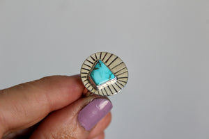 Kingman Turquoise Wizard Island Ring- Size 7