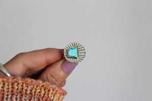 Kingman Turquoise Wizard Island Ring- Size 7