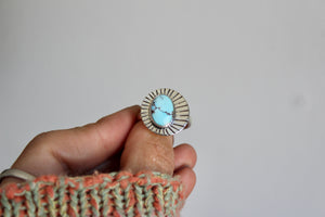 Golden Hills Turquoise Wizard Island Ring- Size 9.5