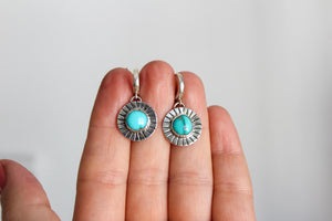 Kingman Turquoise Wizard Island Mini Hoops